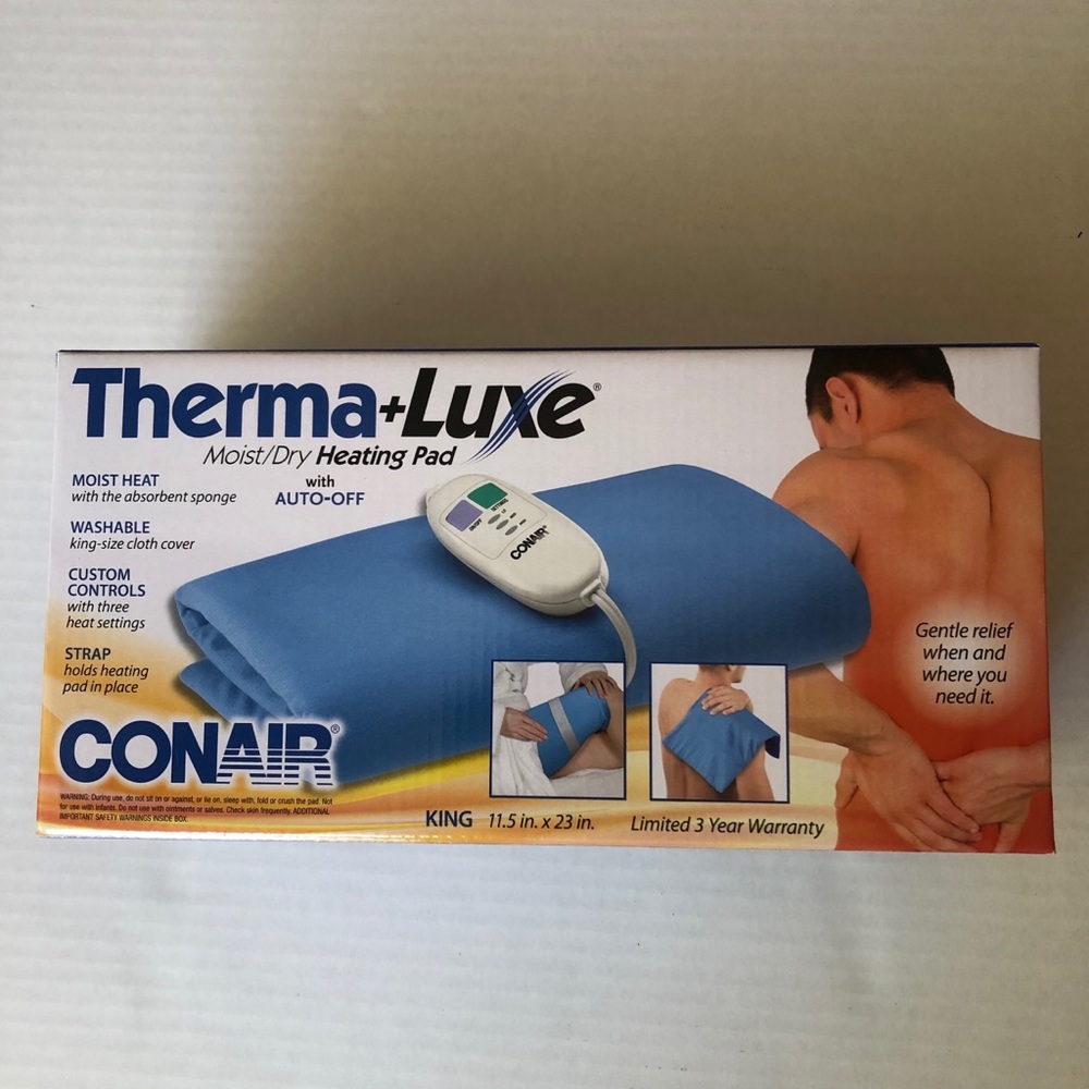 NWB CONAIR Therma + Luxe Moist/Dry heating pad with auto- of size king